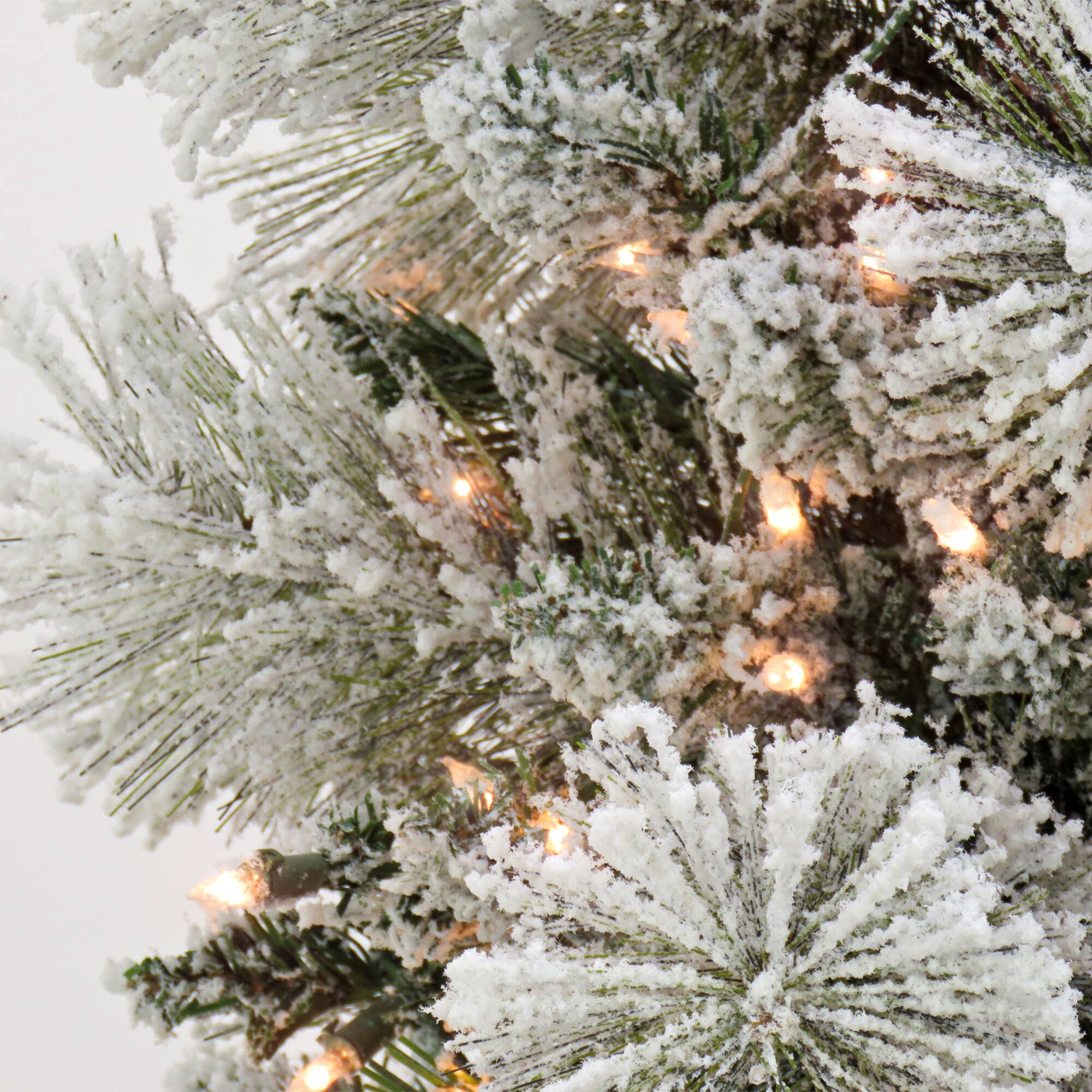 6.5ft. Pre-Lit Snowy Yorkshire Artificial Christmas Tree, Clear Lights